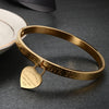 Stainless Steel Bangles Bridesmaid Gift Gold Color Cuff Bangle Forever Love Heart Bangles Bracelets - Image 1