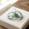 3mm Thin Blue Jadeite Ring Women Ice Blue Jade Band Stackable Elegant Finger Jewelry Birthday Gift for Her - Image 4