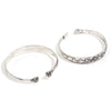 Antique Silver-Tone Open Cuff Bracelet with Snake and Floral Motifs - Image 12
