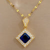 Geometry Square Necklace Earrings Jewelry Set Charm Ladies Jewelry Bridal Accessory Set Romantic Gift - Image 2