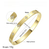 Stainless Steel Open Bangles for Women Gold/Silver Plated 6mm Cubic Zirconia Cuff Bracelet Jewelry Gifts - Image 5