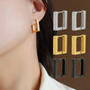 Geometric Stainless Steel Square Triangle Hoop Earrings Men Women Stainless Steel Punk Hiphop Piercing Jewelry - Image 2