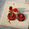 Multi-Color Polymer Clay Round Disc Earrings with Metal Chip Rings Dangle Dots for Women Daily Party Accessor - Image 3