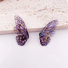 Fairy Gradient Blue Color Resin Butterfly Wings Drop Dangle Earrings for Women Girls Rhinestone Glitter Pendant Earring - Image 1