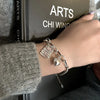 Silver Bracelet Geometric Cube Circle Punk Asymmetric Beaded For Woman Girl Jewelry Gift - Image 45
