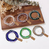 Faceted Glass Bead Stretch Bracelet in Multiple Colors - Image 1