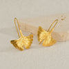 Elegant Chinese Style Ginkgo Leaf Earrings Women Stainless Steel Simple Dangle Earrings Daily Jewelry Birthday Gift - Image 4