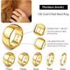 Gold Plated Ring for Women Men Thick Thin Pinky Thumb Ring Wedding Band Ring Plain Domed Comfort Fit Size 6 -10 - Image 2