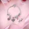 Silver Charm Bead Mother's Day Love Heart Family Charm Bead Pendant Fits Bracelet Womens Jewelry Gifts - Image 4