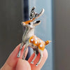 Enamel Lovely Sika Deer Brooches For Women Unisex Clothing Suit Accessories Alloy Deer Animal Brooch Pins Jewelry Gifts - Image 3