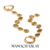 Gold Plated Snowflake Long Tassel Hoop Earrings 316L Stainless Steel Jewelry For Women Everyday Wear - Image 1
