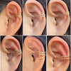 1Piece Crystal CZ Clip On Earring EarCuff Without Piercing Helix Cartilage Ear Clip Ear Wrap Earrings Women Teen Cuffs - Image 1