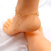 Silver Color Metal Beads Chain Anklet Connecting Foot Finger Bracelet Barefoot Anklets for Women Beach Creative Jewelry - Image 4