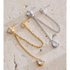 1PC Stainless Steel Cubic Zirconia Chain Drop Earrings Dainty Prom Jewelry Waterproofs - Image 4