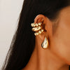 C-Shaped Clip-On Ear Cuff with Water Drop Detail - Image 23