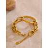 Distinctive Stainless Steel Metal Oval Chain Daily Bracelet Bangle Gold Color Wrist Charm Jewelry - Image 4