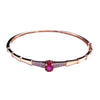 585 purple gold plated rose gold inlaid crystal ruby bracelet for women charm light wedding party jewelry - Image 6