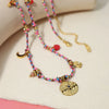 Vintage Stainless Steel Charms Necklaces for Women Boho Pink Blue Rope Chains Bracelets Jewelry Sets - Image 5