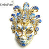 Essh&Pule Venetian Mask Brooch Pin Baroque Enamel Rhinestone Ladies Jewelry 2 Colors for Halloween Carnival Masquerade Party - Image 4