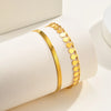Anklet Set Layered for Women Gold Plated Stainless Steel Flat Snake Chain Round Disk Jewelry - Image 4