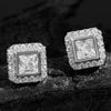 TrendMen Hiphop Rock Square Cubic Copper Zirconia Stud Earrings For Men Boy Silver Color Metal Crystal Earring Party Ear Jewelry - Image 1