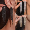 Fyuan Long Tassel Drop Earrings for Women Black Gold Silver Color Rhinestone Dangle Earring Wedding Party Jewelry - Image 1