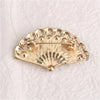 Gold-Plated and Pearl-Inlaid Elegant Retro Fan-Shaped Brooch and Stylish Women Coat Brooch - Image 5
