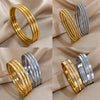 3pcs/set Chic Twist Stainless Steel Wrist Cuff Bangle Bracelet For Women Men Stackable Charms Jewelry Gifts - Image 1
