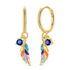 Small Hoop Earrings with Butterfly and Heart Motifs - Image 13