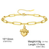 Heart Key Bowknot Charm Bracelet Stainless Steel Gold Color Double Layer Beads Chain Anklet Jewelry Gift - Image 8