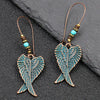 Ethnic Vintage Bohemia Big Ear Hook Drop Earrings For Women Geometric Leaf Wing Flower Hollow Round Boho Earings Antique Jewelry - Image 4