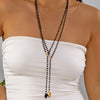 Bohemian Black Beads Long Tassel Sweater Chain Necklace for Women Love Heart Pendant Water Drop Y Shape Necklaces Party Jewelry - Image 4