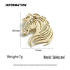 innovative horse head hollow stainless steelGold-plated brooch, suit lapel pin, formal fittings - Image 2