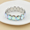 crystal Women charm bracelet colorful Geometric rhinestone elastic thread red white Elliptical glass bracelet - Image 19