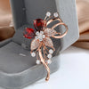 Red Crystal Flower Brooches For Women Rhinestone Lapel Pins Clothing Wedding Party Jewelry Gifts - Image 6