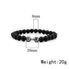 Black Volcanic Lava Stone Dumbbell Bracelet Black Matte Beads Bracelets For Women Men Fitness Barbell Jewelry - Image 2