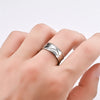 Men’s Silver Color Black Stainless Steel Ring Groove Multi-Faceted Ring for Men Women Engagement Ring Anniversary Gifts - Image 6