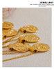 Exclusive 12 Constellation Pendant Necklace Stainless Steel Hammered Vintage Golden Plated Jewelry - Image 22