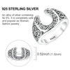 Women Rings Silver Sparking Zirconium Ring Horseshoe Retro Curly Grass Pattern Wedding Rings For Jewelry Gift - Image 4