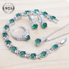 Silver Jewelry Sets For Women Wedding Jewelry Ladies Purple Zircon Earrings Bracelets Set Rings Pendant Necklace - Image 7