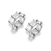 Square Crystal Zirconia Hoop Earring for Women Stainless Steel Shiny CZ Ear Birthday Jewelry Gifts - Image 9