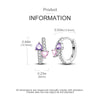 Colorful Cubic Zirconia Huggie Hoop Earrings in Flower Butterfly and Clover Designs - Image 87