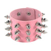 Three Row Cuspidal Spikes Rivet Stud Wide Cuff PU Leather Punk Gothic Rock Unisex Bracelet Men Jewelry Leather Bracelet - Image 2