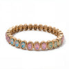 6x8mm Enamel Crystal Bracelets For Women Gold Color Zirconia Rhombus Bead Elastic Bangle - Image 27