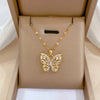 Classic Gold Color Stainless Steel Necklace For Women Shiny Zircon Geometric Heart Pendant Necklaces Jewelry Gift - Image 13