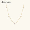 Silver Gold Starry Sky Spakle Star Linked CZ Zircon Choker Necklace Long Chains Women Wedding Jewelry Gift - Image 1