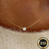 Stainless Steel Gold Plated Dainty Minimalist Zircon Charm Anti Chain Round Clear Cz Stone Necklace for Women - Image 3