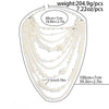 Imitation Pearl Multi-Layer Choker Necklace with Long Tassel Pendant - Image 5