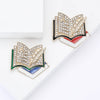 Enamel Glasses Book Brooch for Women Unisex Rhinestone Quill Pen School Supplies Drawing Board Pins Party Friend Gifts Accessory - Image 4