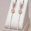 Long Tassel Spider Dangle Earrings For Women Rose Gold Color With Zircon Daily Jewelry - Image 1